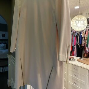 Elegant Cream Dress with Zipper Accents